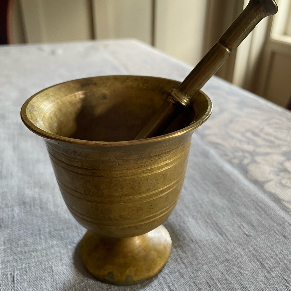 Vintage Brass Mortar and Pestle